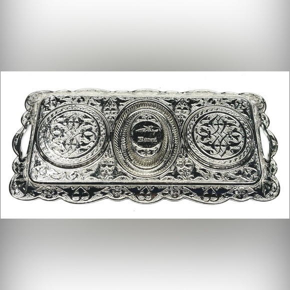 OTTOMAN Turkish coffee/tea set-Silver metal - classic/elegant- gift/home decor - Picture 3 of 9